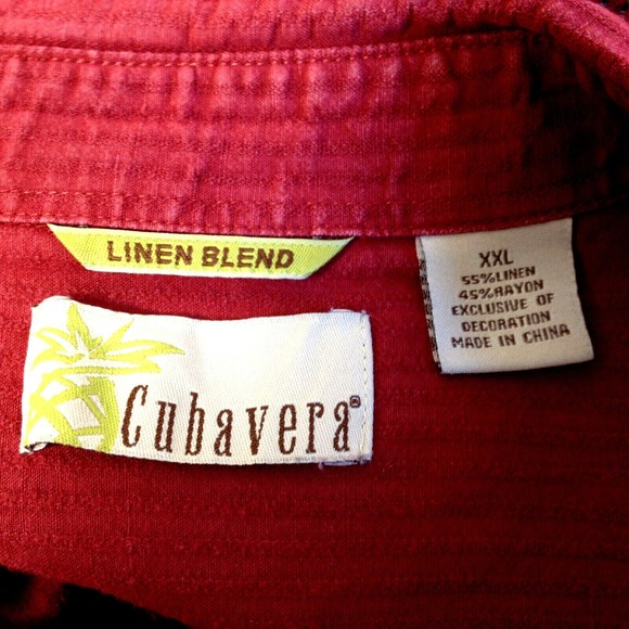 Cubavera Embroidered Cocktail Shirt Blue Agave Tequila Linen Blend Pocket Sz XXL - Picture 8 of 12